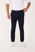 Erkek Comfort Slim Fit Esnek Dokuma Kumaş Pantolon - Lacivert