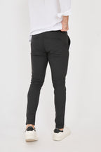Erkek Jogger Slim Fit Bel Yarım Lastikli Likralı Kumaş Pantolon - Antrasit