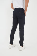 Erkek Kışlık Slim Fit Likralı Chino Pantolon - Lacivert