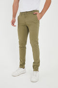 Erkek Kışlık Slim Fit Likralı Chino Pantolon - Haki