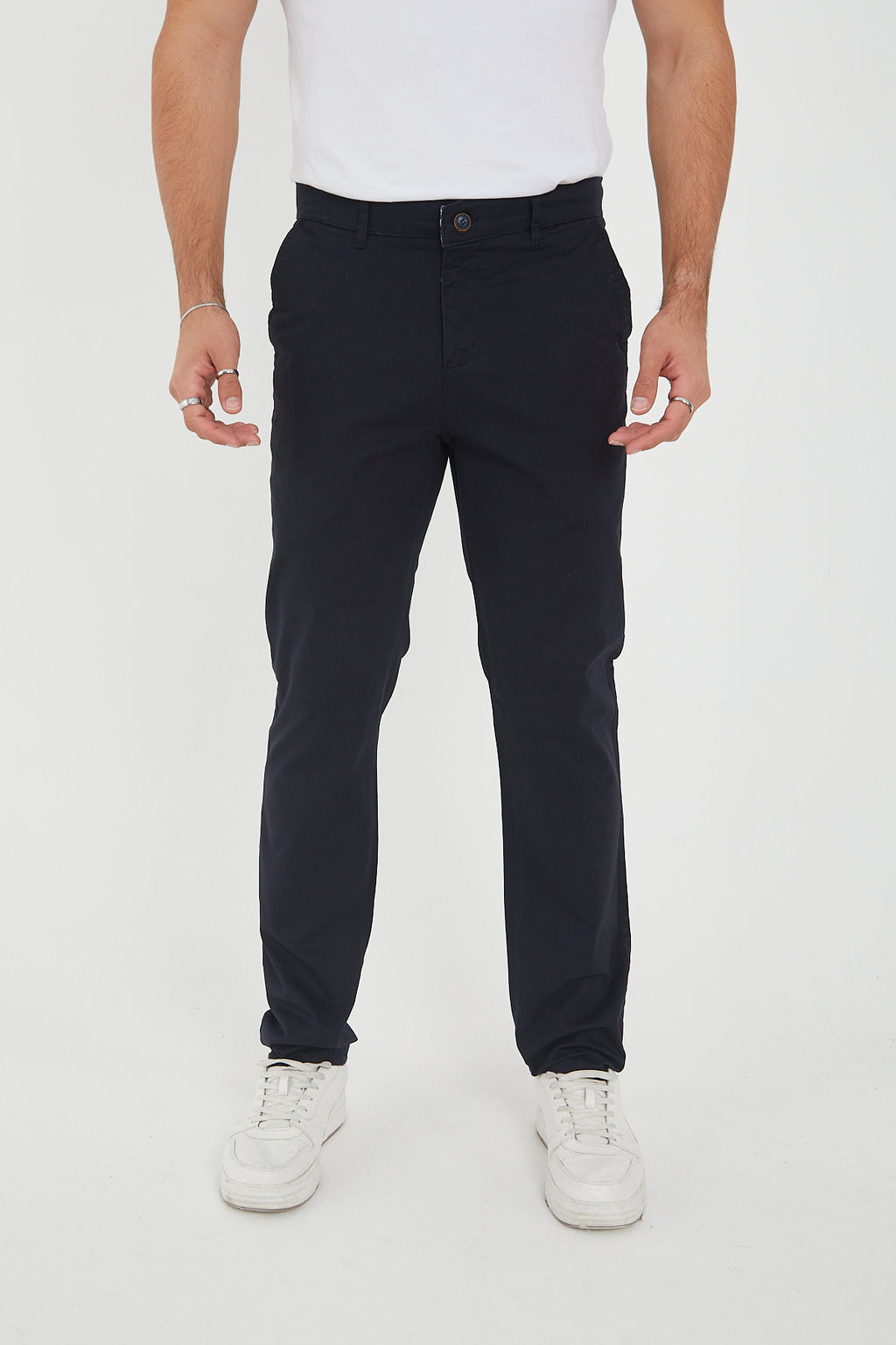 Erkek Kışlık Regular Fit Likralı Gabardin Chino Pantolon - Lacivert