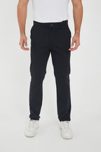 Erkek Kışlık Regular Fit Likralı Gabardin Chino Pantolon - Lacivert