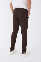 Erkek Kışlık Jogger Slim Fit Bel Yarım Lastikli Kumaş Pantolon - Kahverengi