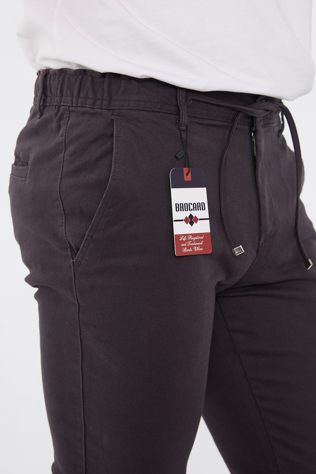 Erkek Mevsimlik Jogger Slim Fit Bel Yarım Lastikli Likralı Keten Pantolon - Antrasit
