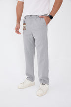 Erkek Kışlık Baggy Likralı Kumaş Pantolon - Gri