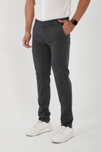 Erkek Likralı Slim Fit Chino Pantolon - Antrasit