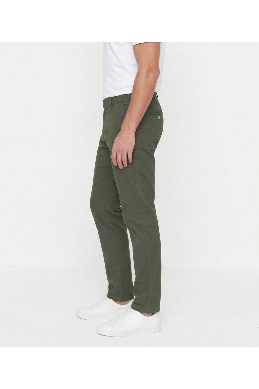 Erkek Comfort Slim Fit Esnek Dokuma Kumaş Pantolon - Haki