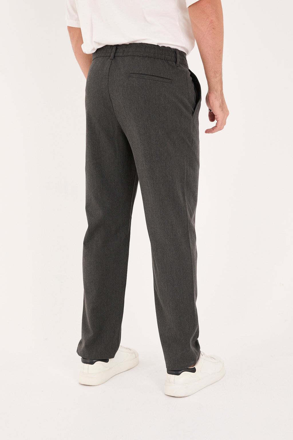 Erkek Kışlık Baggy Likralı Kumaş Pantolon - Antrasit