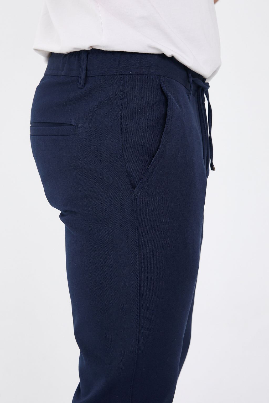 Erkek Kışlık Jogger Slim Fit Bel Yarım Lastikli Kumaş Pantolon - Lacivert