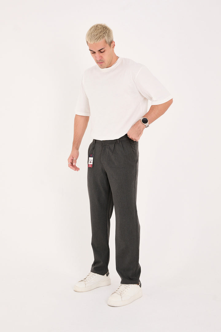 Erkek Kışlık Baggy Likralı Kumaş Pantolon - Antrasit