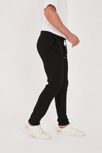 Erkek Gofre Kumaş Likralı Jogger Slim Fit Pantolon - Siyah