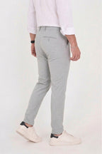 Erkek Comfort Slim Fit Esnek Dokuma Kumaş Pantolon - Gri