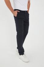 Erkek Kışlık Regular Fit Likralı Gabardin Chino Pantolon - Lacivert