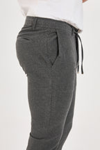 Erkek Gofre Kumaş Likralı Jogger Slim Fit Pantolon - Antrasit