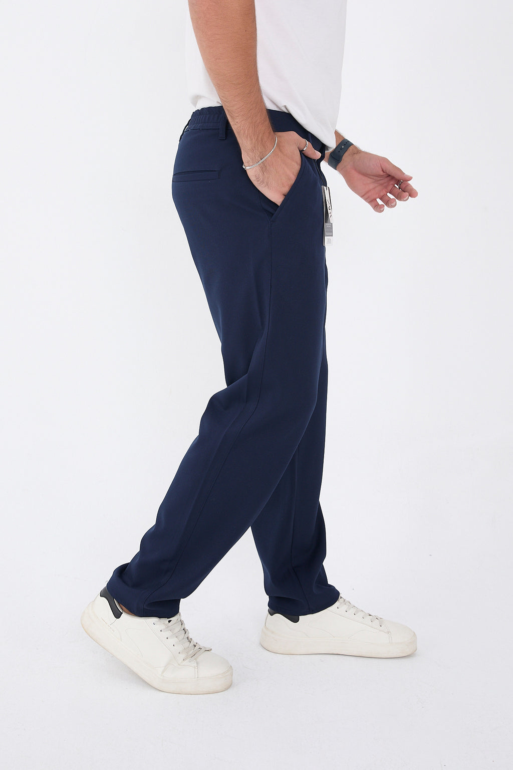 Erkek Kışlık Baggy Likralı Kumaş Pantolon - Lacivert