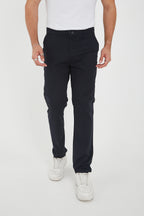 Erkek Kışlık Regular Fit Likralı Gabardin Chino Pantolon - Lacivert