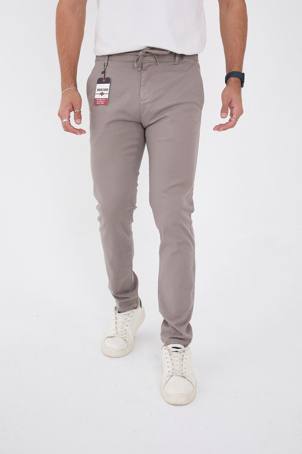 Erkek Mevsimlik Jogger Slim Fit Bel Yarım Lastikli Likralı Keten Pantolon - Gri