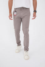 Erkek Mevsimlik Jogger Slim Fit Bel Yarım Lastikli Likralı Keten Pantolon - Gri