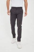 Erkek Kışlık Slim Fit Likralı Chino Pantolon - Antrasit