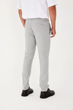 Erkek Jogger Slim Fit Bel Yarım Lastikli Likralı Kumaş Pantolon - Gri