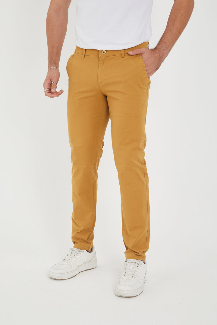 Kışlık Slim Fit Chino | Premium Erkek Pantolon - Camel
