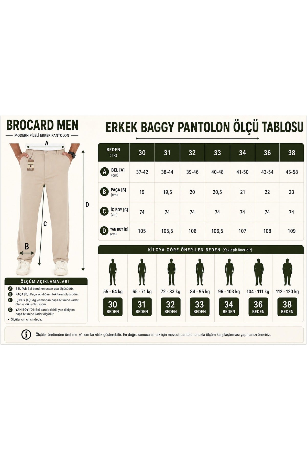 Erkek Kışlık Baggy Likralı Kumaş Pantolon - Vizon