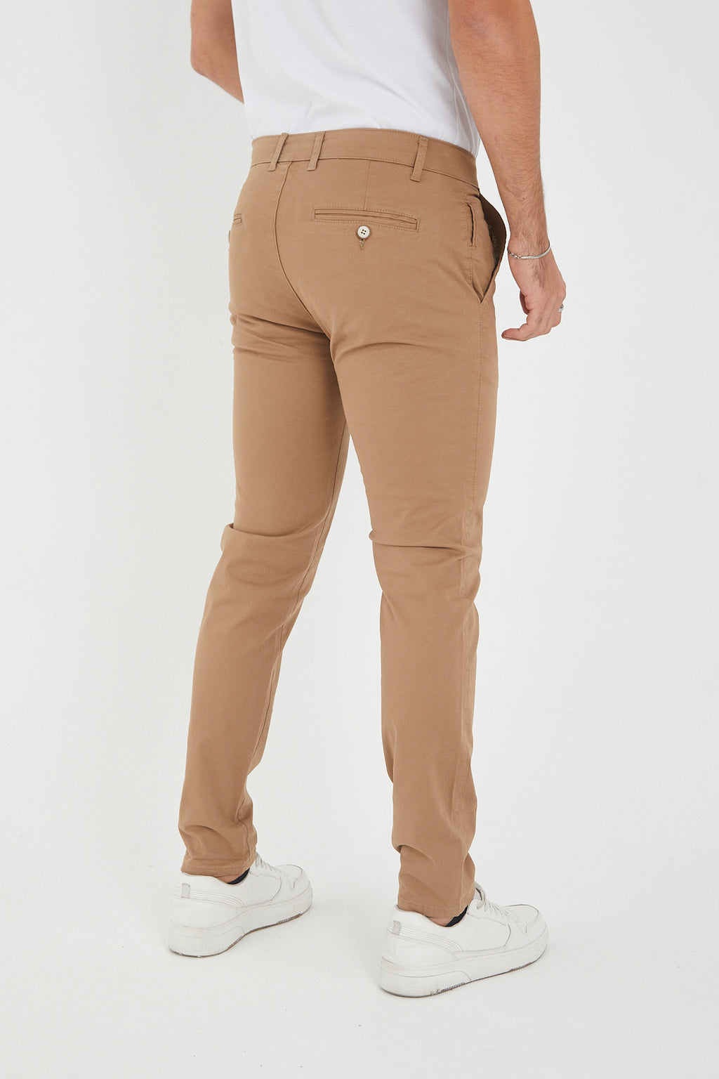 Erkek Kışlık Slim Fit Likralı Chino Pantolon - Vizon