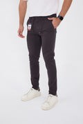 Erkek Mevsimlik Jogger Slim Fit Bel Yarım Lastikli Likralı Keten Pantolon - Antrasit