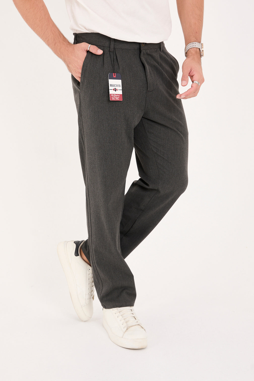 Erkek Kışlık Baggy Likralı Kumaş Pantolon - Antrasit
