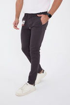 Erkek Mevsimlik Jogger Slim Fit Bel Yarım Lastikli Likralı Keten Pantolon - Antrasit