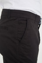 Erkek Kışlık Regular Fit Likralı Gabardin Chino Pantolon - Siyah