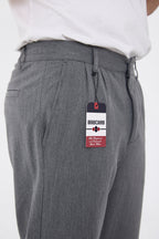 Erkek Kışlık Baggy Likralı Kumaş Pantolon - Koyu Gri