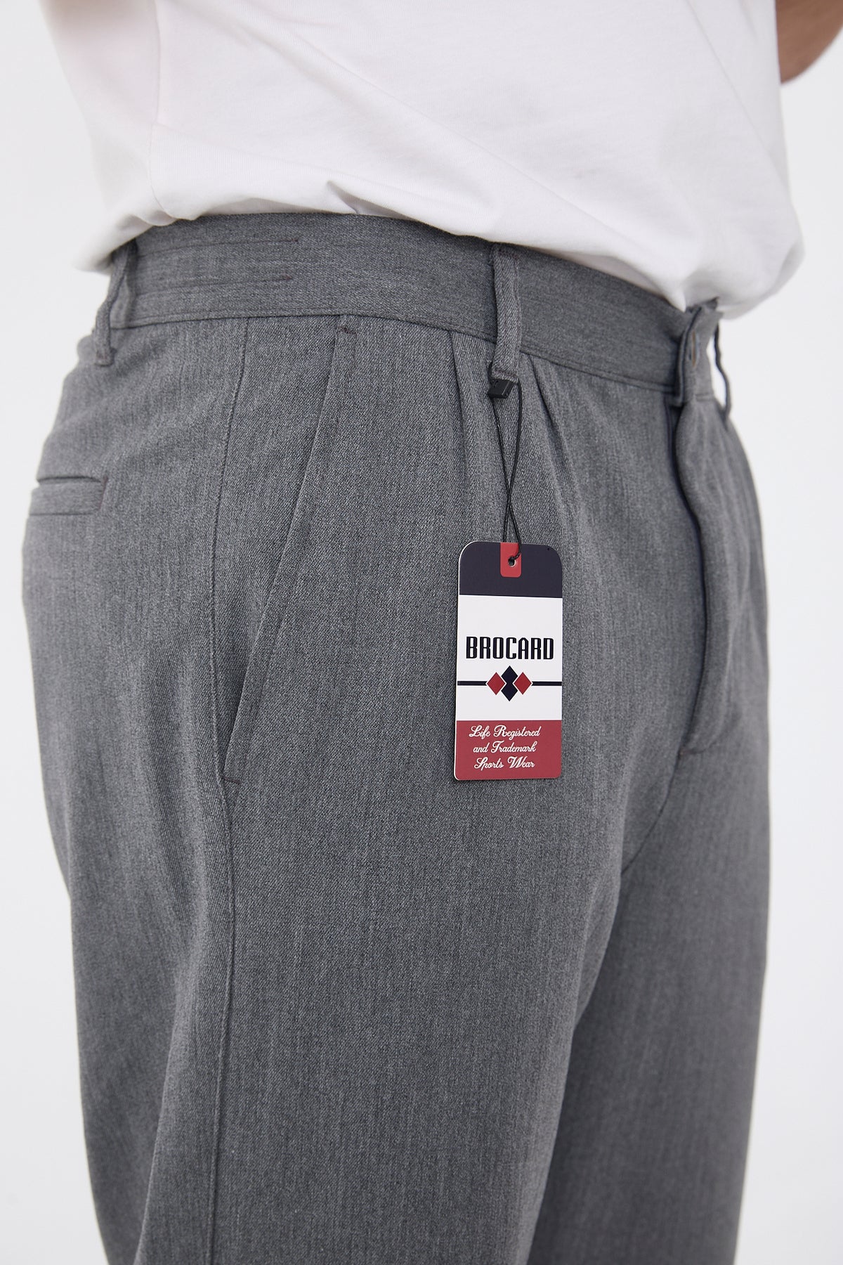 Erkek Kışlık Baggy Likralı Kumaş Pantolon - Koyu Gri