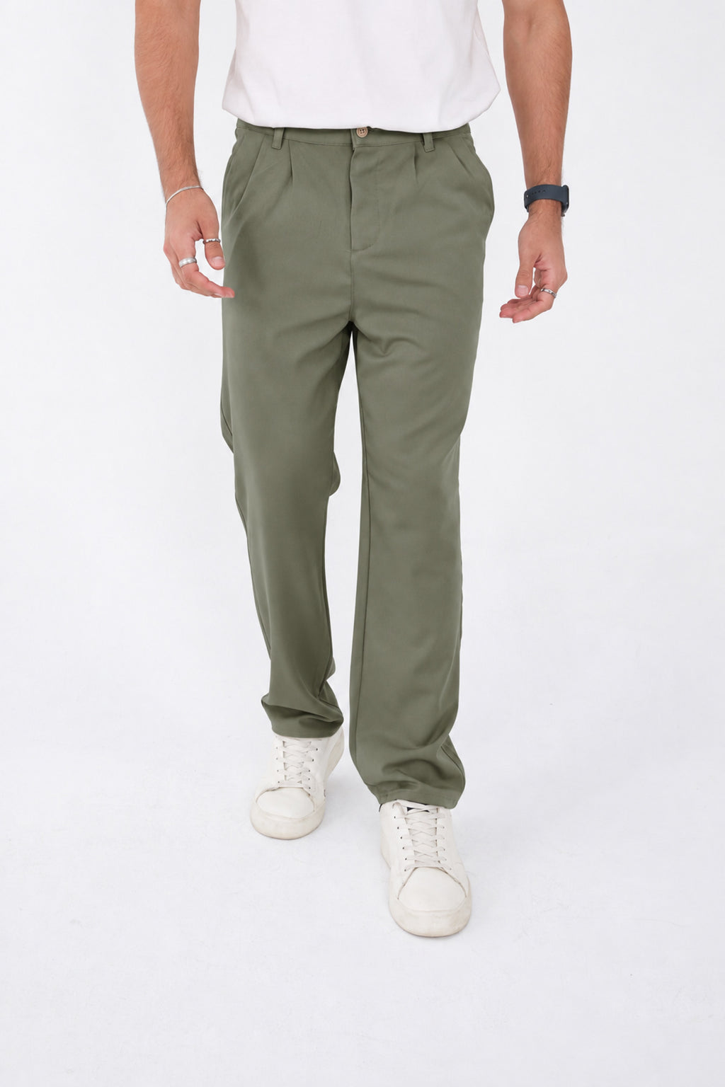 Erkek Kışlık Baggy Likralı Kumaş Pantolon - Çağla