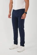 Erkek Likralı Slim Fit Chino Pantolon - Lacivert