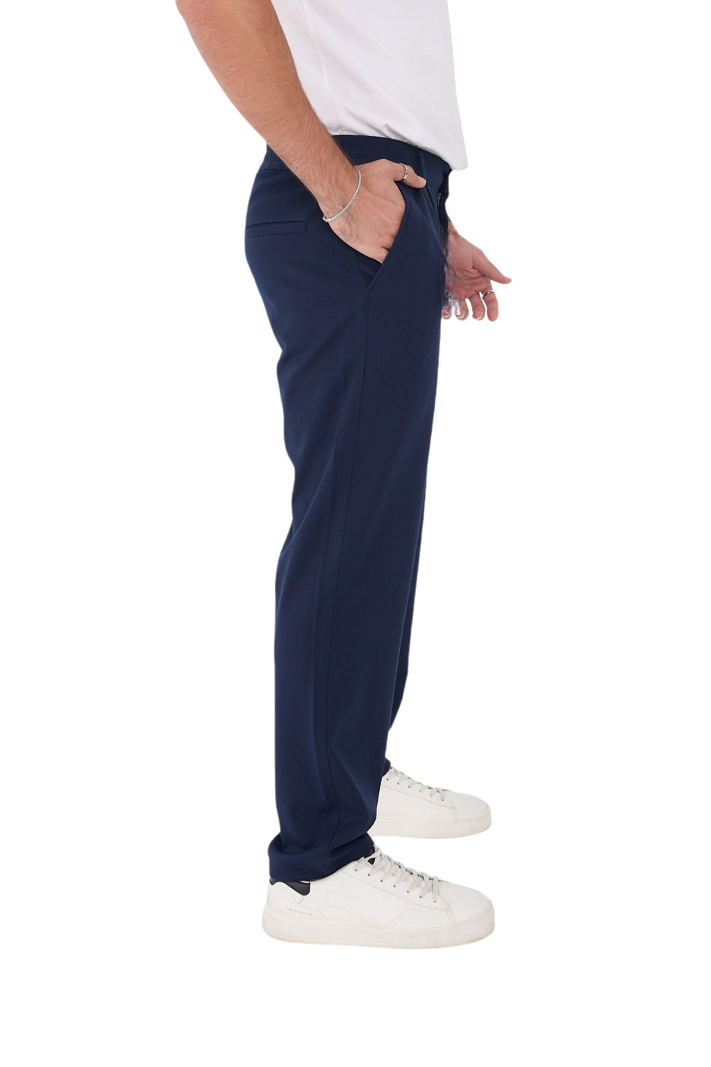 Erkek Kışlık Baggy Likralı Kumaş Pantolon - Lacivert