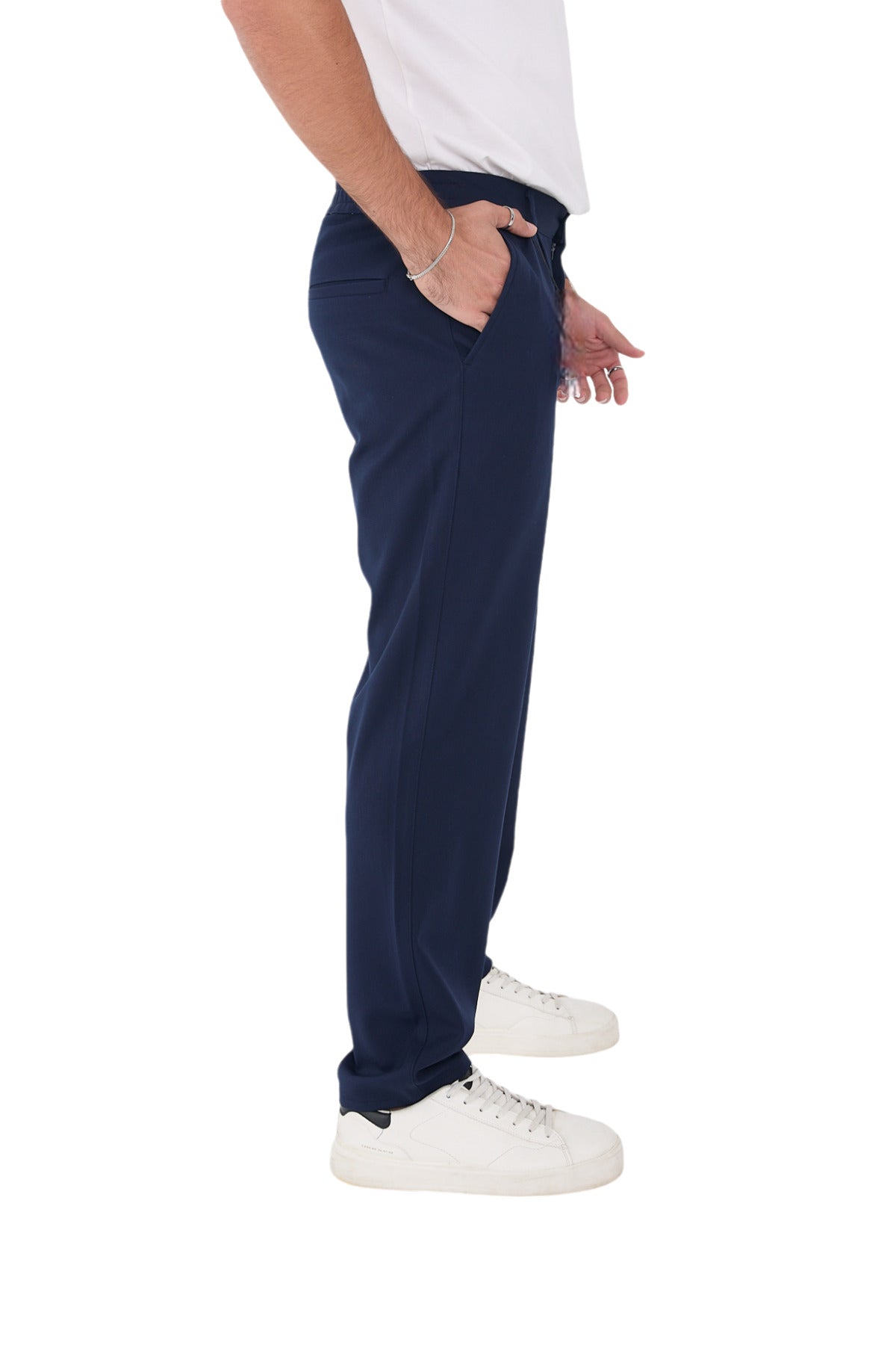 Erkek Kışlık Baggy Likralı Kumaş Pantolon - Lacivert