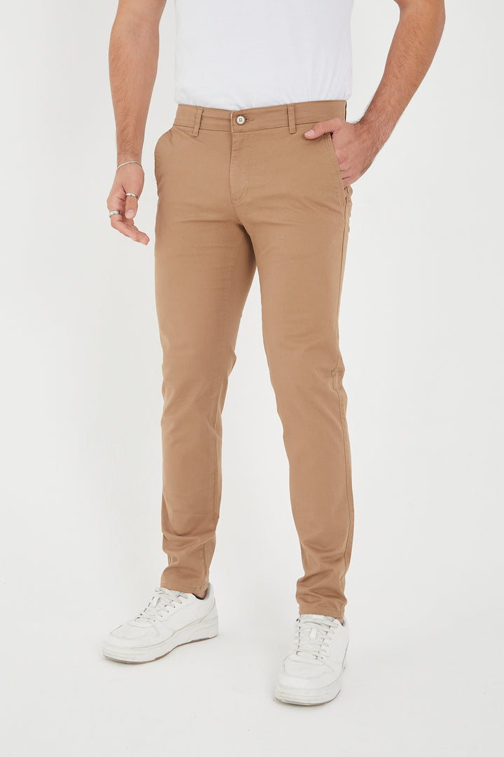 Kışlık Slim Fit Chino | Premium Erkek Pantolon - Vizon