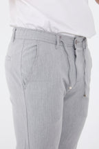 Erkek Kışlık Jogger Slim Fit Bel Yarım Lastikli Kumaş Pantolon - Gri