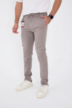 Erkek Mevsimlik Jogger Slim Fit Bel Yarım Lastikli Likralı Keten Pantolon - Gri