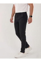 Erkek Comfort Slim Fit Esnek Dokuma Kumaş Pantolon - Siyah