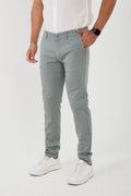 Erkek Likralı Slim Fit Chino Pantolon - Açık Haki