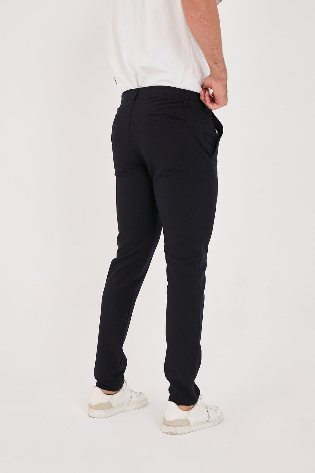 Erkek Gofre Kumaş Likralı Jogger Slim Fit Pantolon - Lacivert