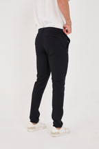 Erkek Gofre Kumaş Likralı Jogger Slim Fit Pantolon - Lacivert