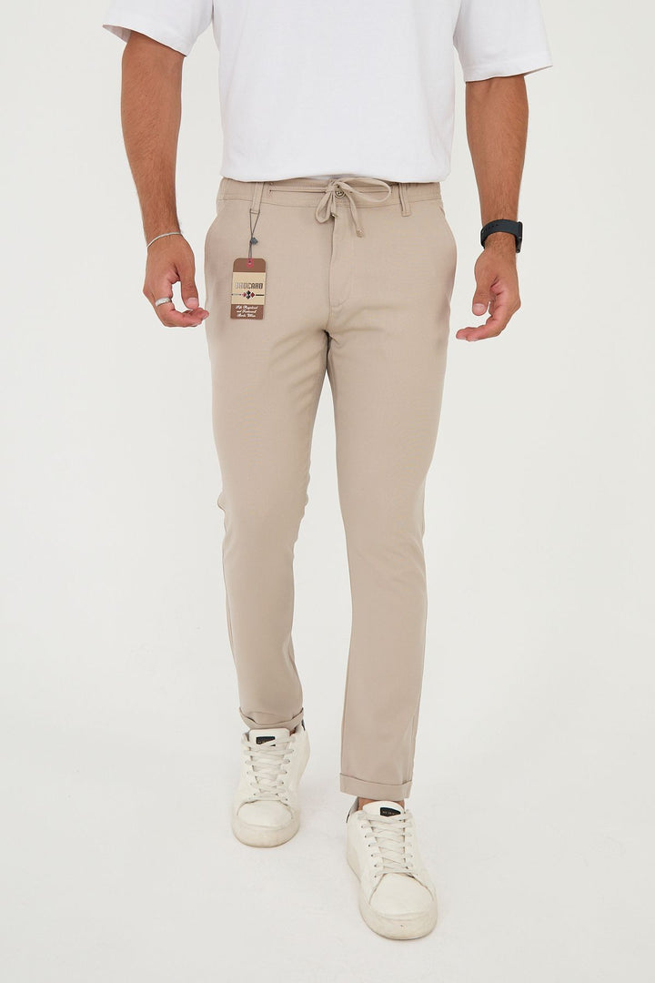 Duble Paça Slim Fit Jogger | Modern Erkek Stili - Bej
