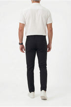 Erkek Comfort Slim Fit Esnek Dokuma Kumaş Pantolon - Siyah