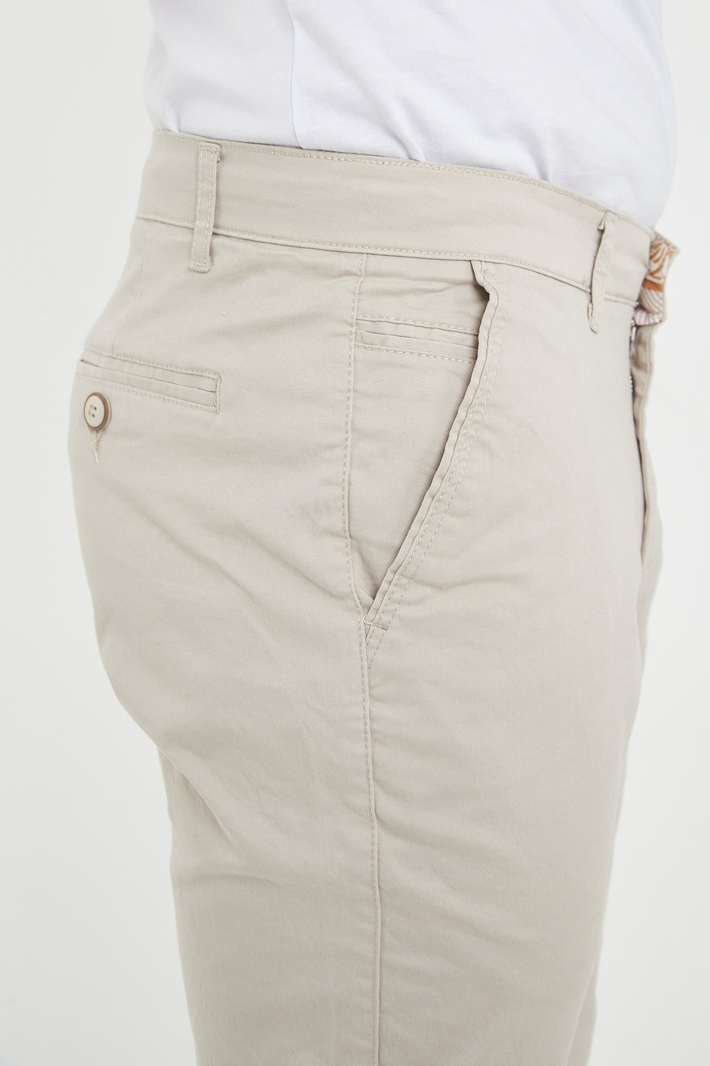 Erkek Kışlık Regular Fit Likralı Gabardin Chino Pantolon - Taş