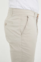 Erkek Kışlık Regular Fit Likralı Gabardin Chino Pantolon - Taş