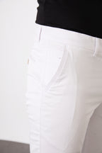 Erkek Regular Fit Geniş Kesim Likralı Pamuklu Chino Kanvas Pantolon - Taş