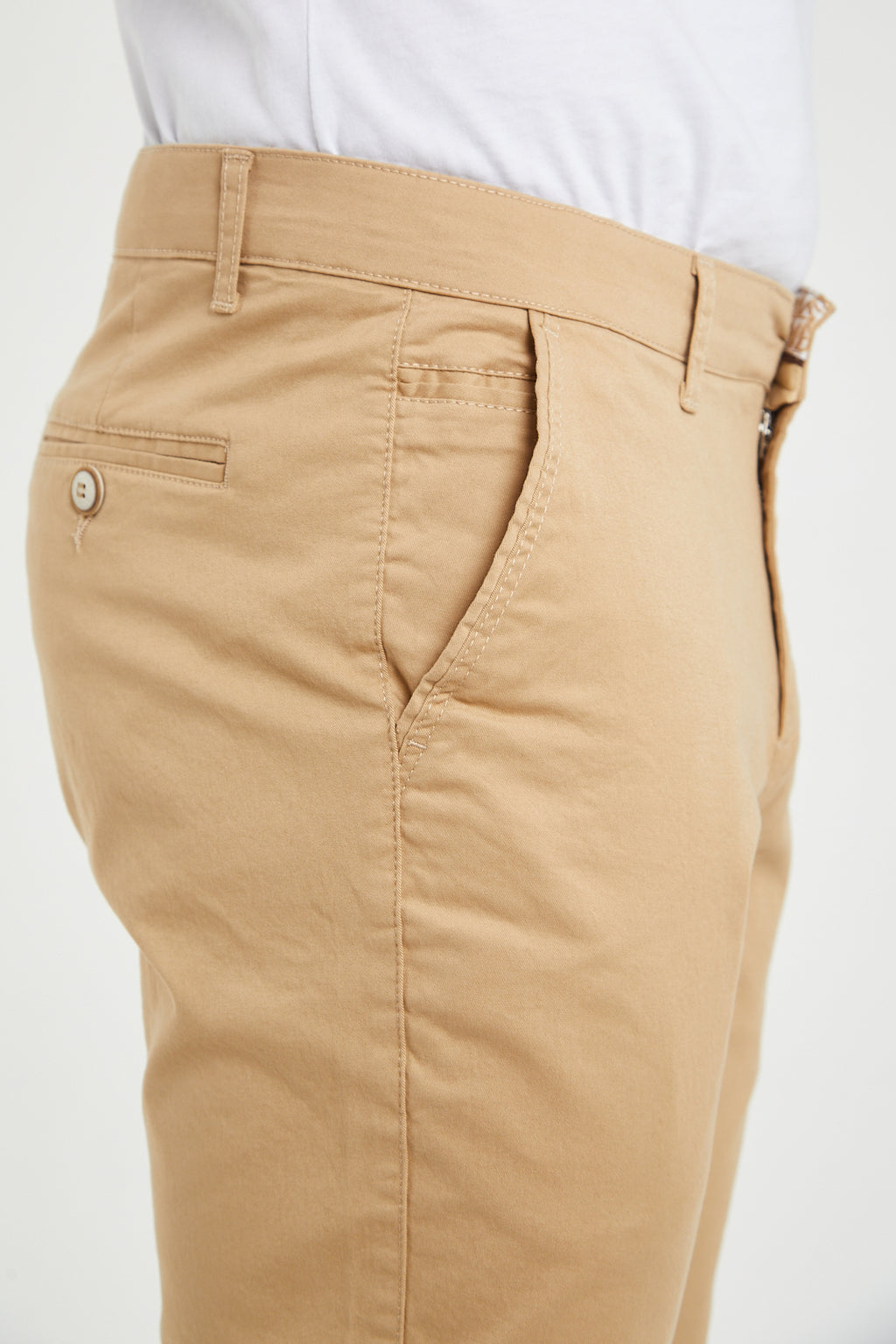Erkek Kışlık Regular Fit Likralı Gabardin Chino Pantolon - Vizon